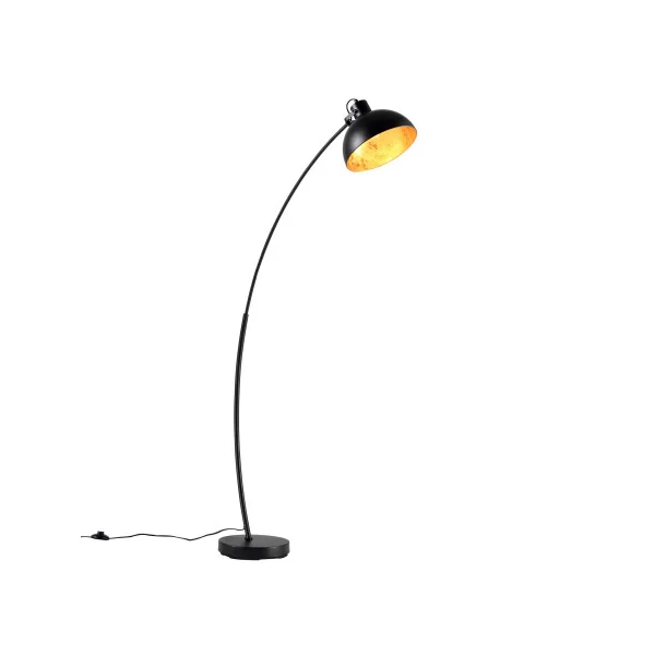 Lampadaire noir avec abat-jour réglable 160 cm