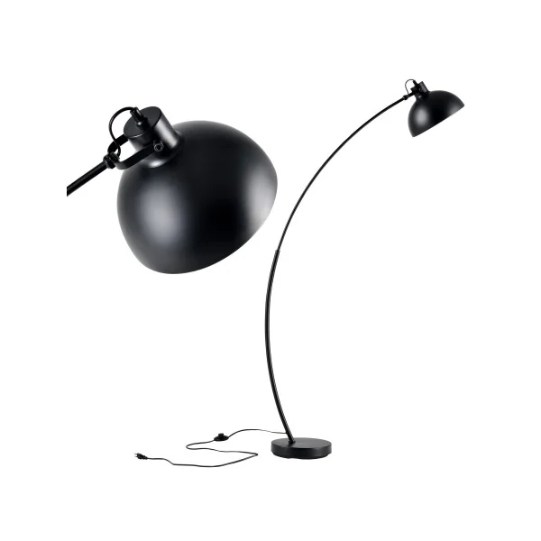 Lampadaire noir avec abat-jour réglable 160 cm