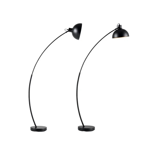 Lampadaire noir avec abat-jour réglable 160 cm