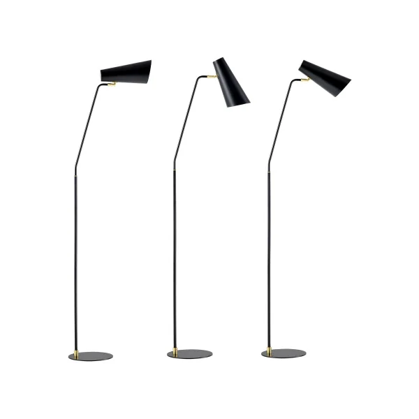 Lampadaire noir avec abat-jour réglable 160 cm