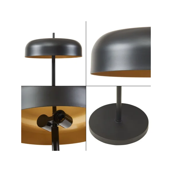 Lampadaire Noir Industriel 159 cm avec 2 Douilles E27