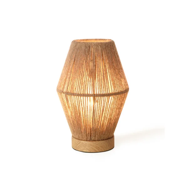 Lampe de Table en Corde de Jute 16 x 16 x 25 cm Lampe à Poser Design