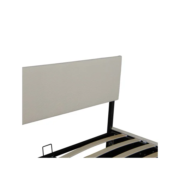 Lit Capitonné 160 x 200 cm avec Matelas et Coffre de Rangement Beige