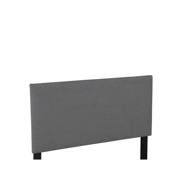 Lit Capitonné 90 x 200 cm avec Matelas et Coffre de Rangement Gris