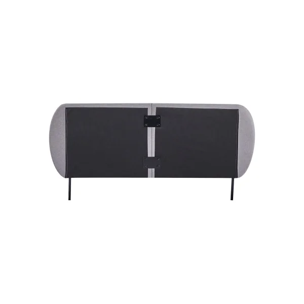 Lit Capitonné avec Sommier 140 x 200 cm Tissu Gris