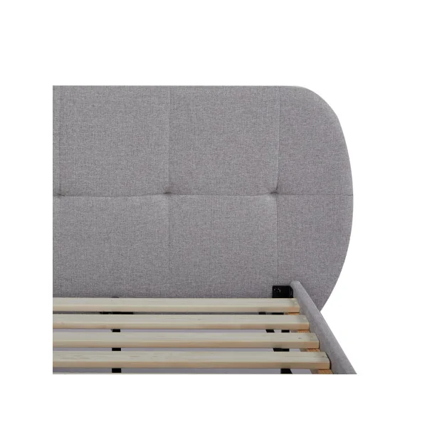 Lit Capitonné avec Sommier 90 x 200 cm Tissu Gris