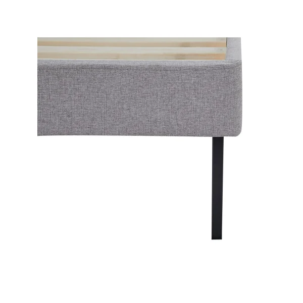 Lit Capitonné avec Sommier 90 x 200 cm Tissu Gris