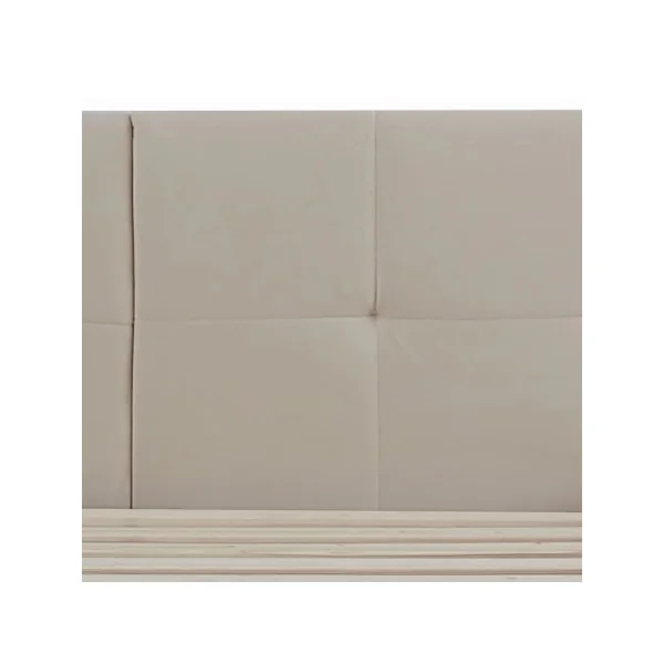 Lit Capitonné avec Sommier et Matelas 140 x 200 cm Tissu Beige