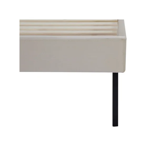 Lit Capitonné avec Sommier et Matelas 140 x 200 cm Tissu Beige