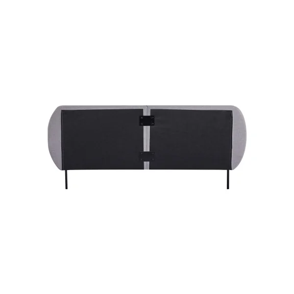 Lit Capitonné avec Sommier et Matelas 160 x 200 cm Tissu Gris