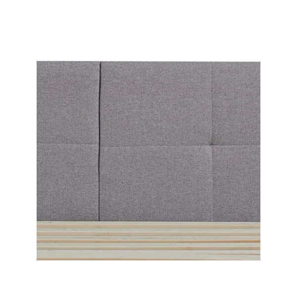 Lit Capitonné avec Sommier et Matelas 160 x 200 cm Tissu Gris