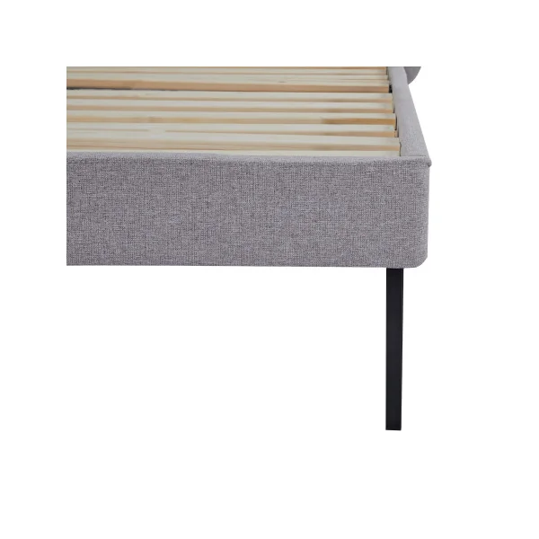 Lit Capitonné avec Sommier et Matelas 160 x 200 cm Tissu Gris