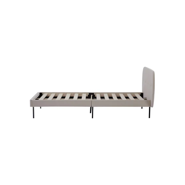 Lit Capitonné avec Sommier et Matelas 90 x 200 cm Beige