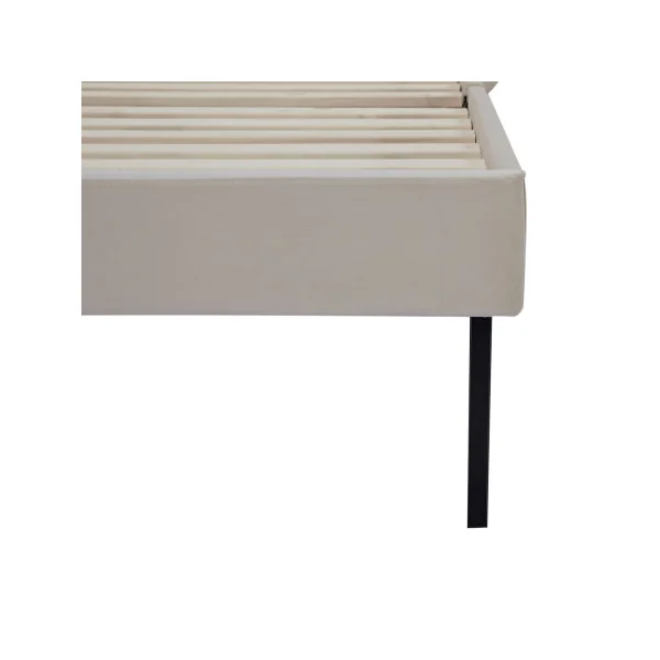 Lit Capitonné avec Sommier et Matelas 90 x 200 cm Beige