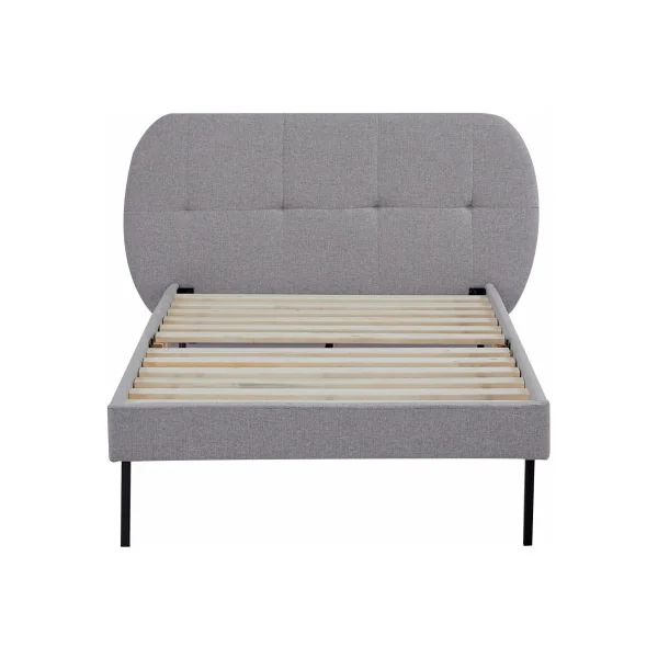 Lit Capitonné avec Sommier et Matelas 90 x 200 cm Gris