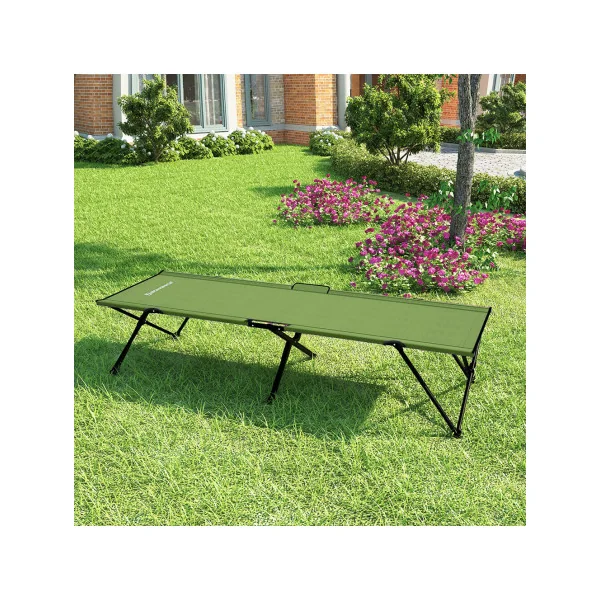 Lit de Camp Pliable Vert Olive 206x75 cm Lit Pliant de Voyage Lit d'appoint