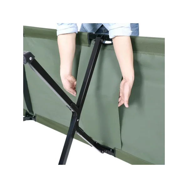 Lit de Camp Pliable Vert Olive 206x75 cm Lit Pliant de Voyage Lit d'appoint