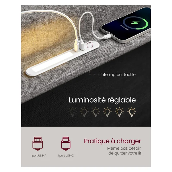 Lit Double avec Coffre 140x190 cm Cadre de Lit avec Rangement Gris Ardoise