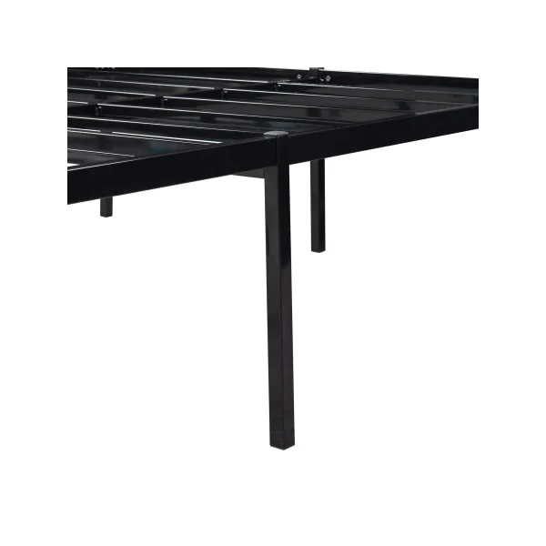 Lit Double Métal Noir avec Sommier 140 x 200 cm Industriel