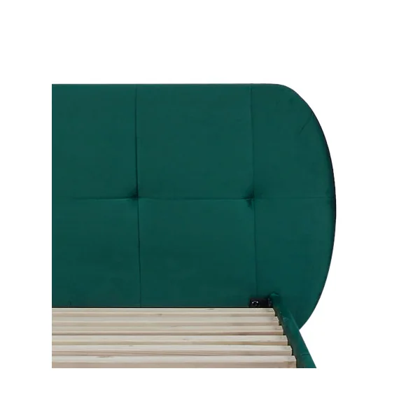 Lit Simple Capitonné avec Sommier 90 x 200 cm Tissu Vert Foncé