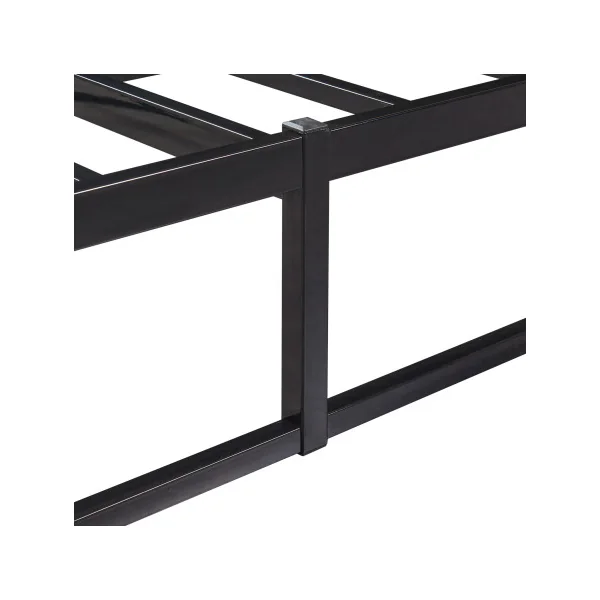 Lit Simple en Métal Noir avec Sommier et Matelas 90 x 200 cm Industriel