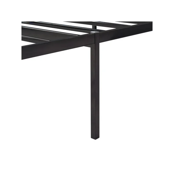 Lit Simple Métal Noir avec Sommier 90 x 200 cm Industriel