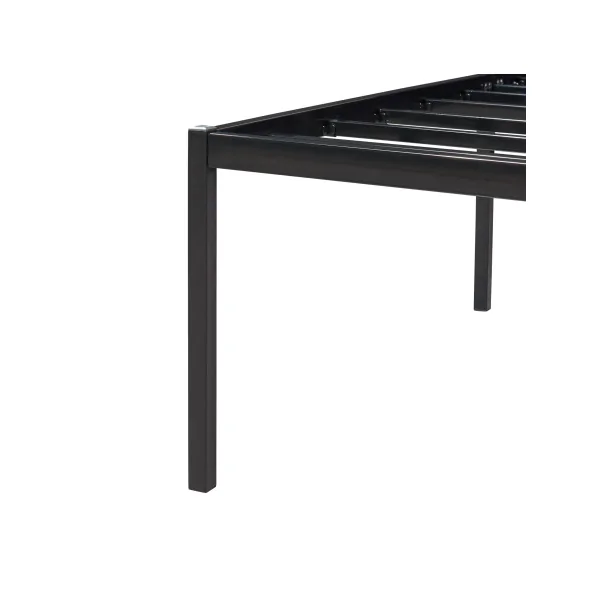 Lit Simple Métal Noir avec Sommier 90 x 200 cm Industriel
