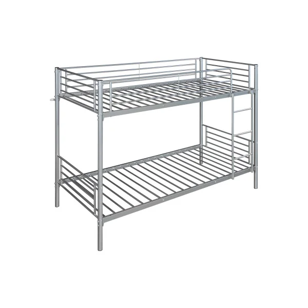 Lit Superposé Acier avec Matelas 165 x 97 x 209 cm Métal Argent