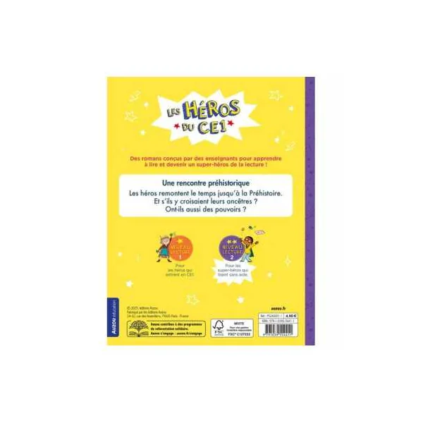 Livre Les Héros du CE1 Niveau 2 - Une rencontre préhistorique - Auzou