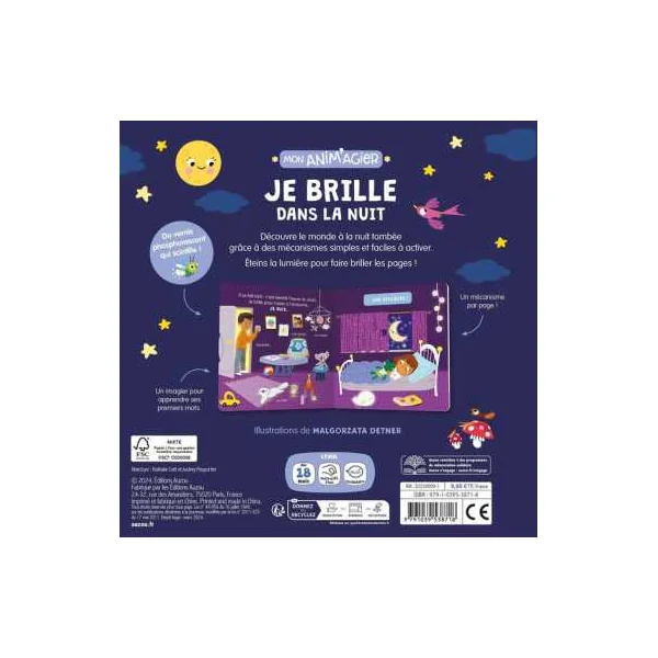 Livre Mon Anim'agier je brille dans la nuit - Auzou