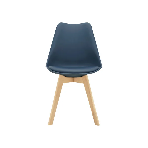 Lot 4 Chaises Scandinaves Similicuir Bleu 81x49x57