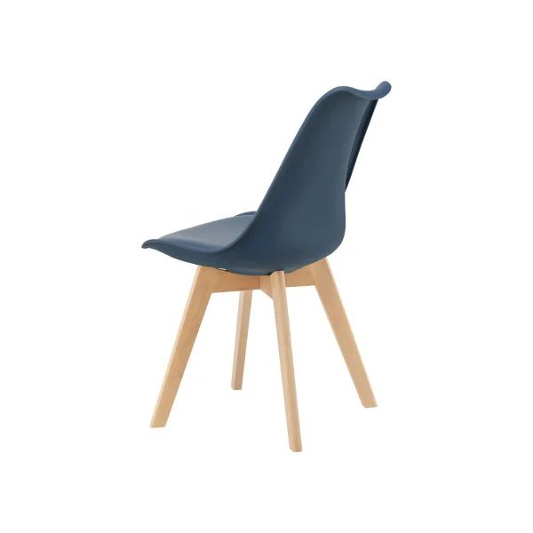 Lot 4 Chaises Scandinaves Similicuir Bleu 81x49x57