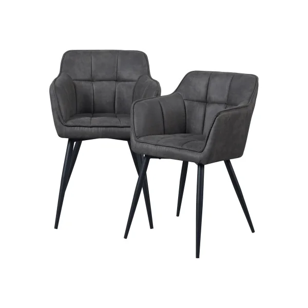 Lot de 2 Chaises de Salle à Manger 57 x 53 x 81 cm Gris Foncé