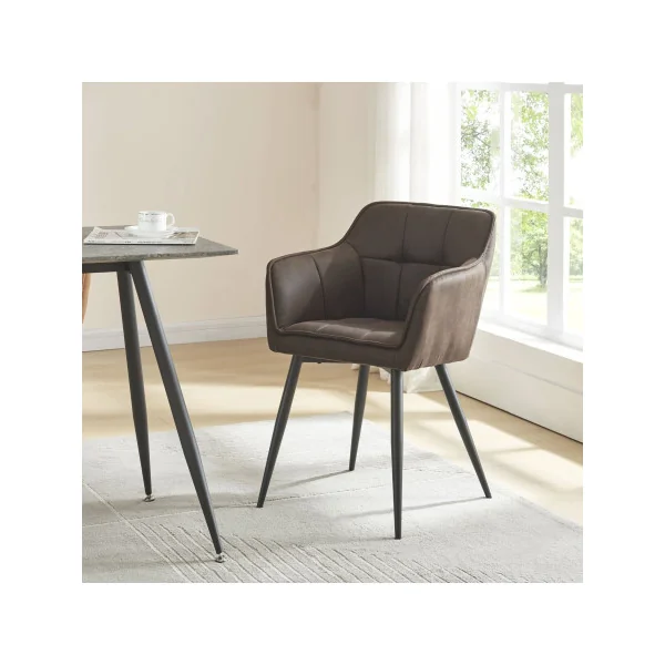 Lot de 2 Chaises de Salle à Manger 57 x 53 x 81 cm Marron Foncé