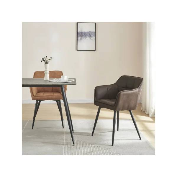Lot de 2 Chaises de Salle à Manger 57 x 53 x 81 cm Marron Foncé