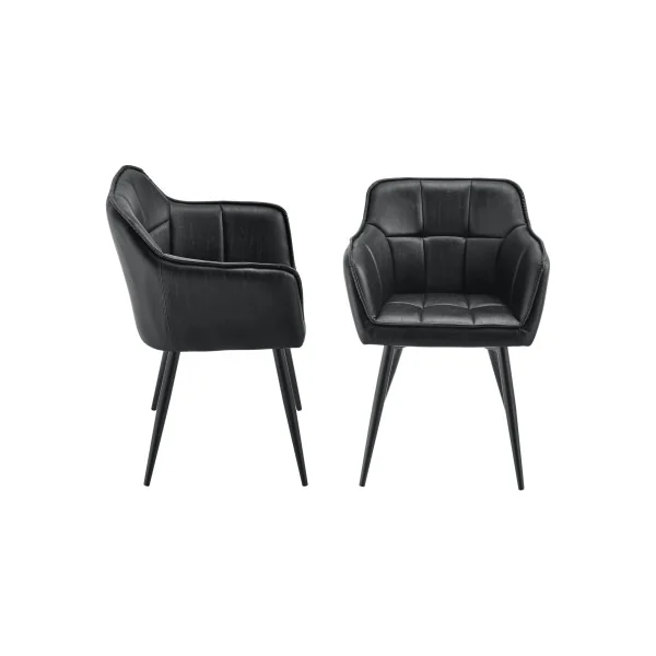 Lot de 2 Chaises de Salle à Manger 57 x 53 x 81 cm Noir