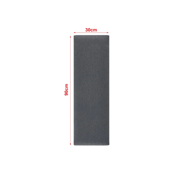 Lot de 2 Coussins Muraux 90 x 30 cm Gris Foncé