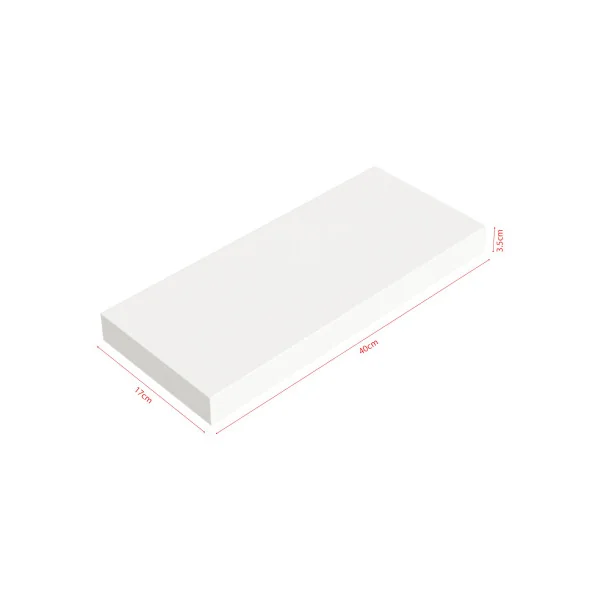 Lot de 2 Etagères Murales 40 x 17 x 3,5 cm Blanc