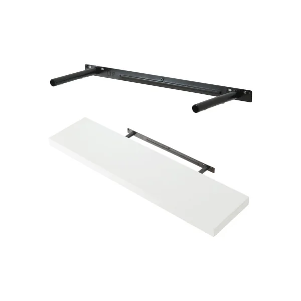 Lot de 2 Etagères Murales 80 x 20 x 3,5 cm Blanc