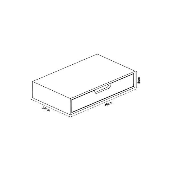Lot de 2 Etagères Murales en Bambou 40 x 24 x 8 cm Naturel et Gris