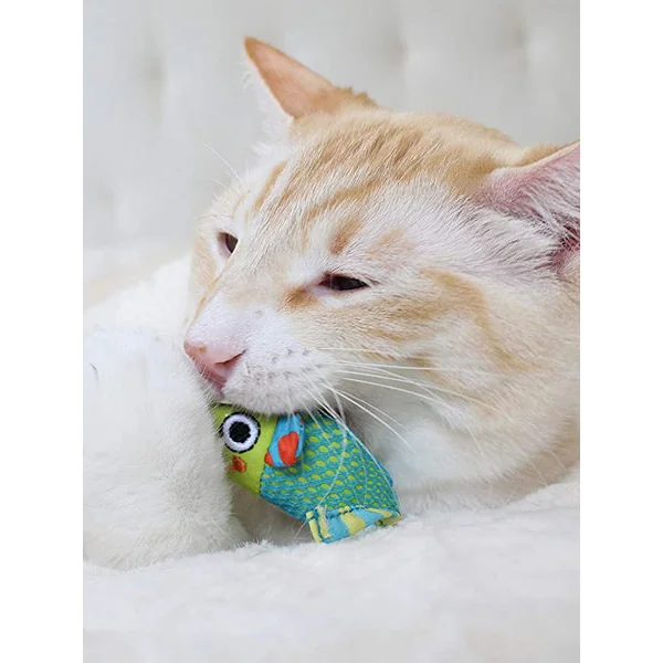 Lot de 2 souris pour chat rembourrées d'herbe à chat