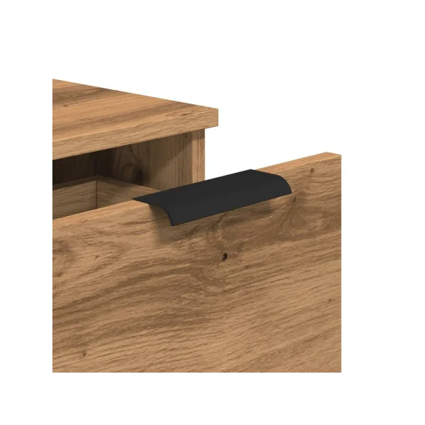 (Lot de 2) Table de Chevet Haute Chêne Artisan 3 Tiroirs Table de Nuit Haute
