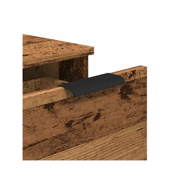 (Lot de 2) Table de Chevet Haute Vieux Bois 3 Tiroirs Table de Nuit Haute