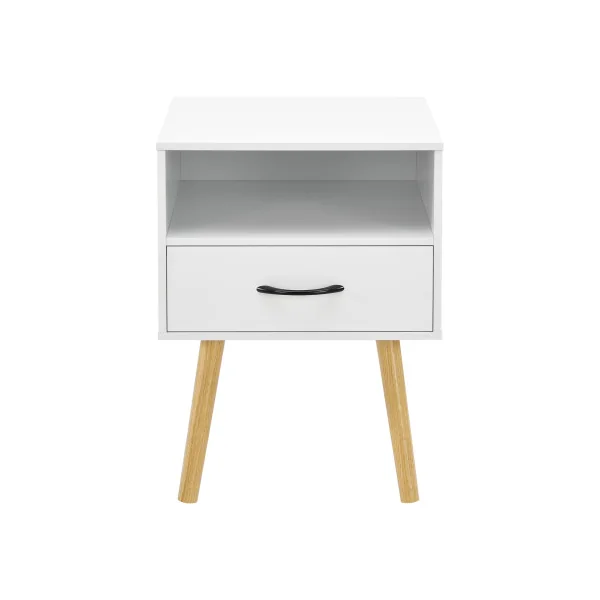 Lot de 2 Tables de Chevet 42 x 40 x 57 cm Blanche Table de Nuit Scandinave