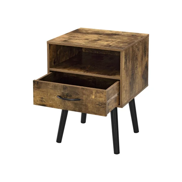 Lot de 2 Tables de Chevet 42 x 40 x 57 cm Marron Rustique Table de Nuit Scandinave