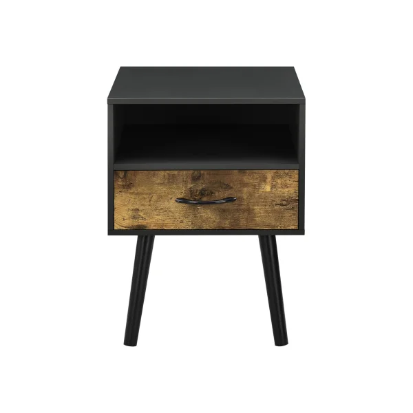 Lot de 2 Tables de Chevet 42 x 40 x 57 cm Noir Marron Rustique Table de Nuit Scandinave