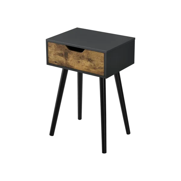 Lot de 2 Tables de Chevet Marron Rustique Noir 40 x 30 x 60 cm Table de Nuit