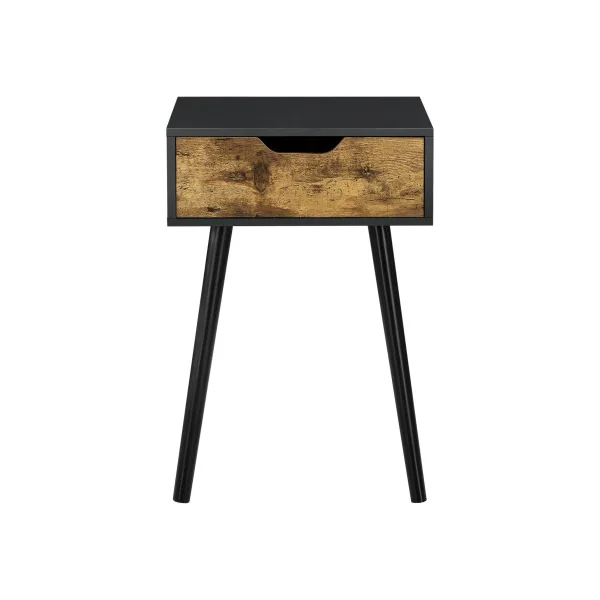 Lot de 2 Tables de Chevet Marron Rustique Noir 40 x 30 x 60 cm Table de Nuit