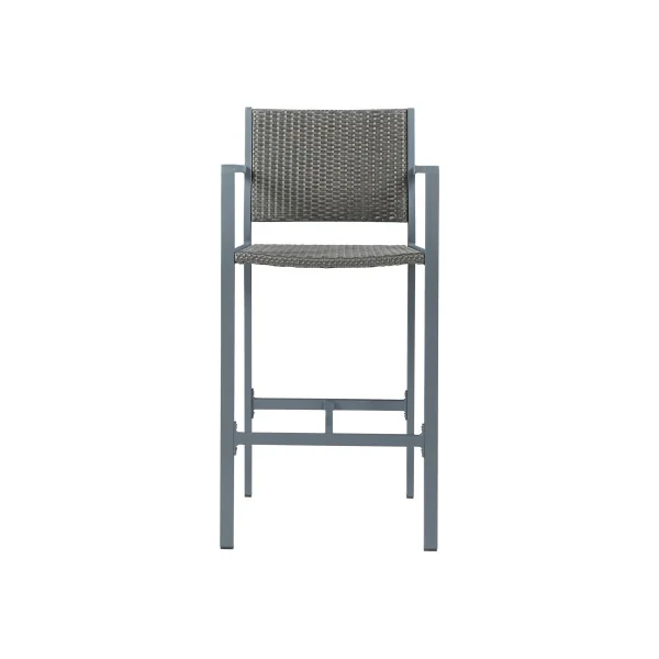 Lot de 2 Tabourets de Bar de Jardin en Aluminium 75 cm Anthracite
