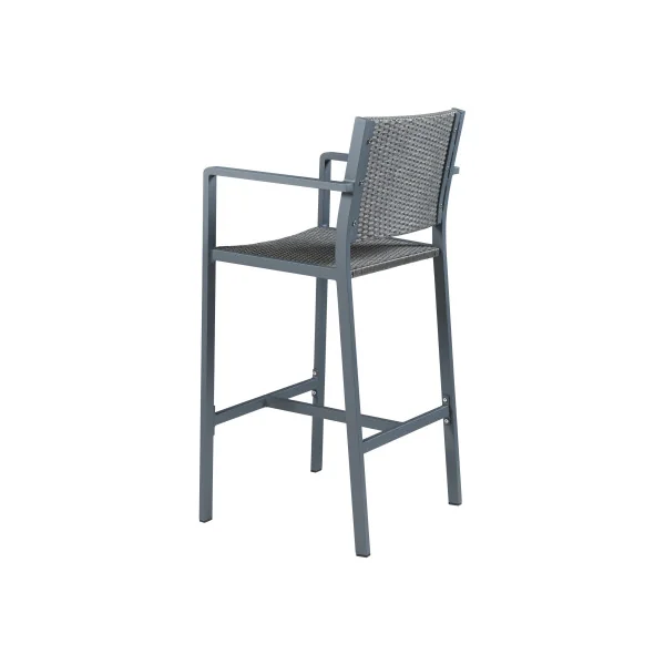 Lot de 2 Tabourets de Bar de Jardin en Aluminium 75 cm Anthracite